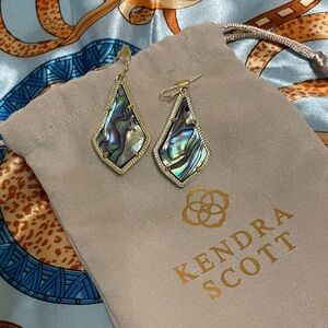 Kendra Scott Iridescent Abalone Teardrop Earrings with Gold Frame